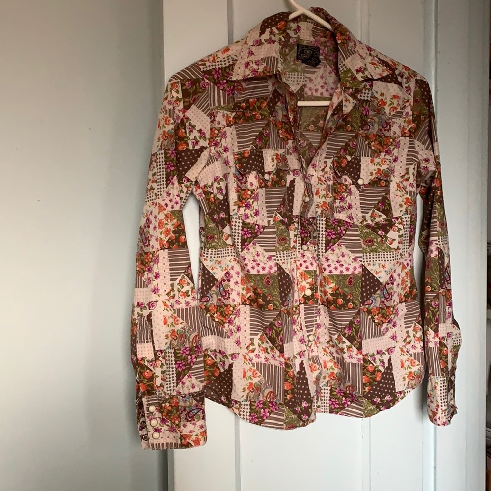Lucky Brand women’s snap front cotton shirt
